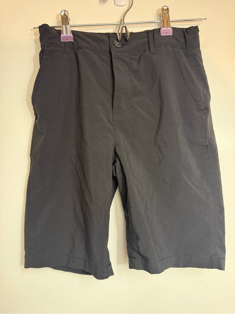 The Children's Place Boys Black Flat-Front Stretch Shorts